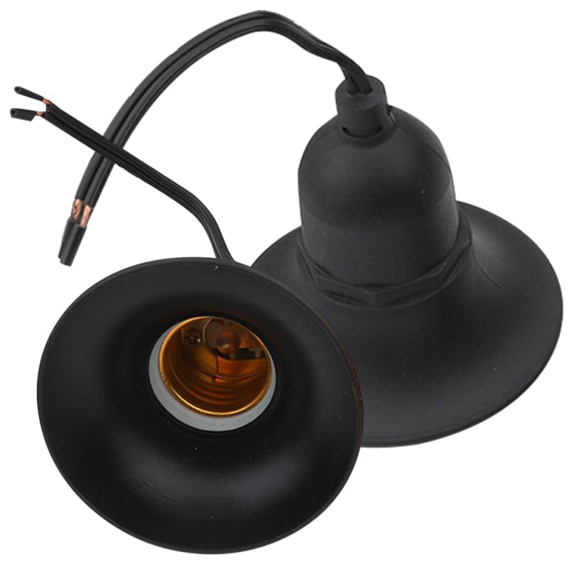 HOMSFOU Portalámparas E27 Impermeable Con Cable Soporte De Lámpara Resistente a Alta Temperatura Para Iluminación Exterior Y Proyectos De Renovación 2 Piezas