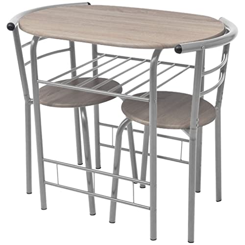 Mesa de bar con 2 taburetes de MDF y hierro 80x53x74 cm para cocina 2