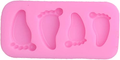 Molde de silicona para hornear con huella de bebé para baby shower, fiesta de cumpleaños, decoración de tartas, molde de bricolaje, molde de