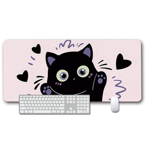 wowjimi 猫のマウスパッド 80*30 超大型 マウスパッド かわいい 男の子 女の子 すべりどめ オフィス デスクトップ テーブルマット ゲーミングマウスパッド 底部に滑り止め 洗える オフィスやゲームでの使用に最適