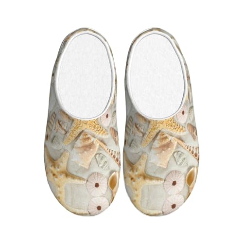 Pantoufles chaudes EdWal anti-froid et antidérapantes motif coquillages