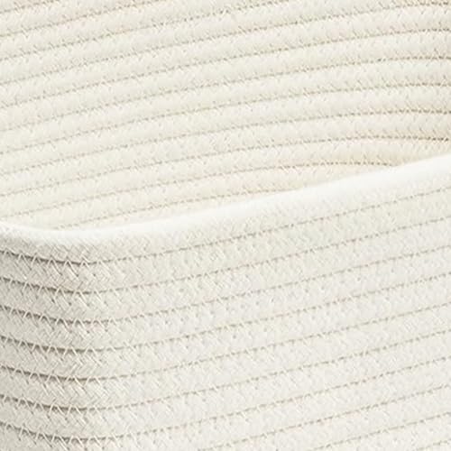 Petit panier en corde de coton doux pour rangement de salon - 8