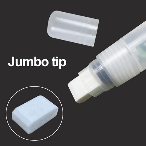 Large Paint Empty Marker 5 Pack, 15mm Jumbo Tips, Clear Pen Holder, Refillable Paint Marker Pens for DIY Rock, Wood, Ceramic, Metallic, Graffiti, Glass Painting, Beloved by artists, entrepreneurs