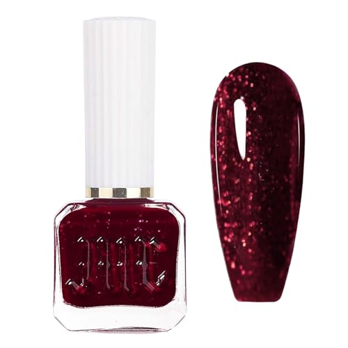 Dark Red Nail Polish - Burgundy Nail Varnish - Quick Dry & Long Lasting Breathable Cherry Nail Polish - Glossy Water Based No Need Cure - Chip Resistant for Women