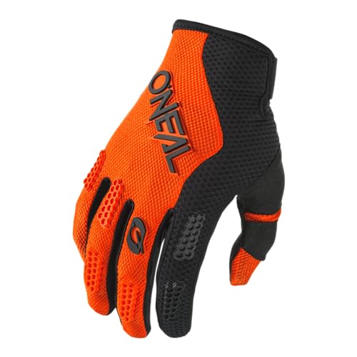 O'NEAL | Fahrrad- & Motocross-Handschuhe | MX MTB FR Downhill | Passform, Luftdurchlässiges Material | Element Youth Glove RACEWEAR V.24 | Kinder | Schwarz Orange | Größe XS