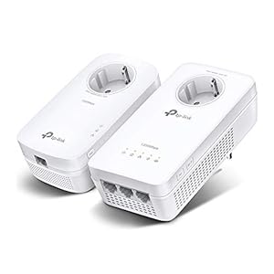 TP-Link WLAN Powerline Adapter Set TL-WPA8631P KIT(Dualband 1200Mbit/s, AV1300 , Steckdose, Wifi Clone, MU-MIMO, 4 Gigabit Ports, Plug&Play, ideal für HD-Streaming, App Kontrolle)weiß