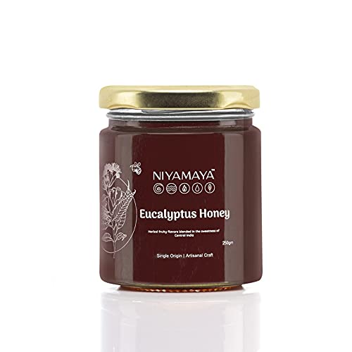 NIYAMAYA Eucalyptus Honey 250 gm Jar | 100% Pure Honey | Unprocessed Natural Shahad for Weight loss | No Sugar No Adulteration