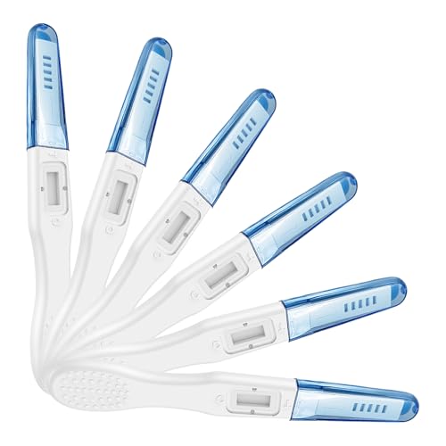 Pack de 6 Pruebas de Embarazo, HCG Test Sensible y Fiable para Detección Temprana, Resultados Rápidos y Fáciles de Leer, Pruebas Individuales para Uso Doméstico, Envoltura Sellada