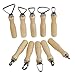 BQLZR Stainless Steel Wooden Thick Handle Flat Wire Cutter Clay Pottery Sculpting Tool Set Pack of 10