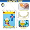 SmoothNovelty 48 Set First Communion Banner Kit Holy 1st Communion Banner Craft Felt First Eucharist Decorations Church School Catholic Crafts Bulk for Kids DIY Craft Pew Decor Supplies #1