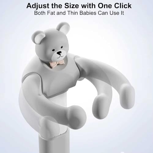 Image of Baby Shower Stand with Anti-Slip Base,Teddy Bear Shaped Bathtub Dish, Pink, Bath Assistant, Baby Bath(Beige)