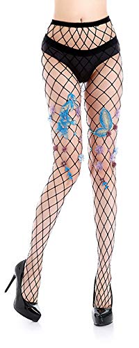 Image of Ulalaza Sparkle Hollow Out Letter Nude Colorful Rhinestone Hot Drilling Fishnet Pantyhose Tights for women Luminous