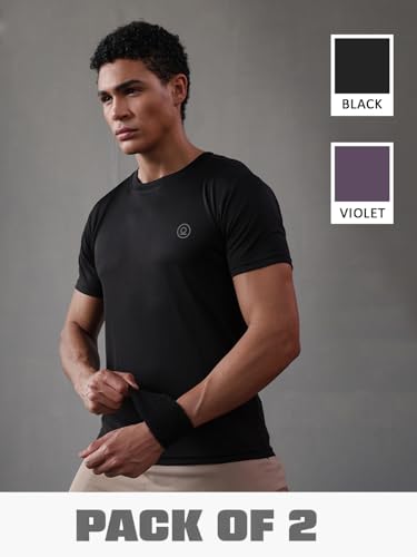 Image of CHKOKKO Gym T Shirts for Men Workout Activewear Solid Quick Dry Sports Tshirt for man Breathable Lightweight Half Sleeve Regular Fit Round Neck Running Boys T Shirt