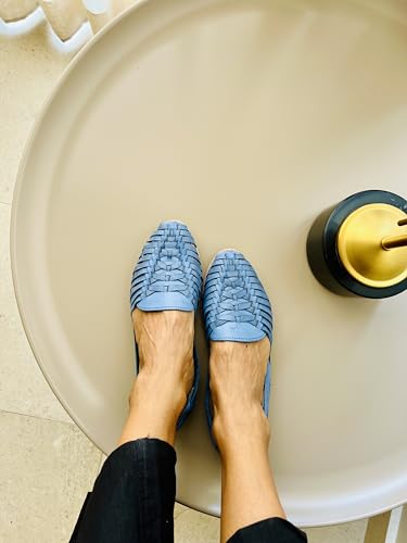Image of Macarena Collection Leather Sandals for Women | Handmade Mexican Huarache | Woven Slip-On Shoes with Cushioned Insole | Artisan Crafted Genuine Leather