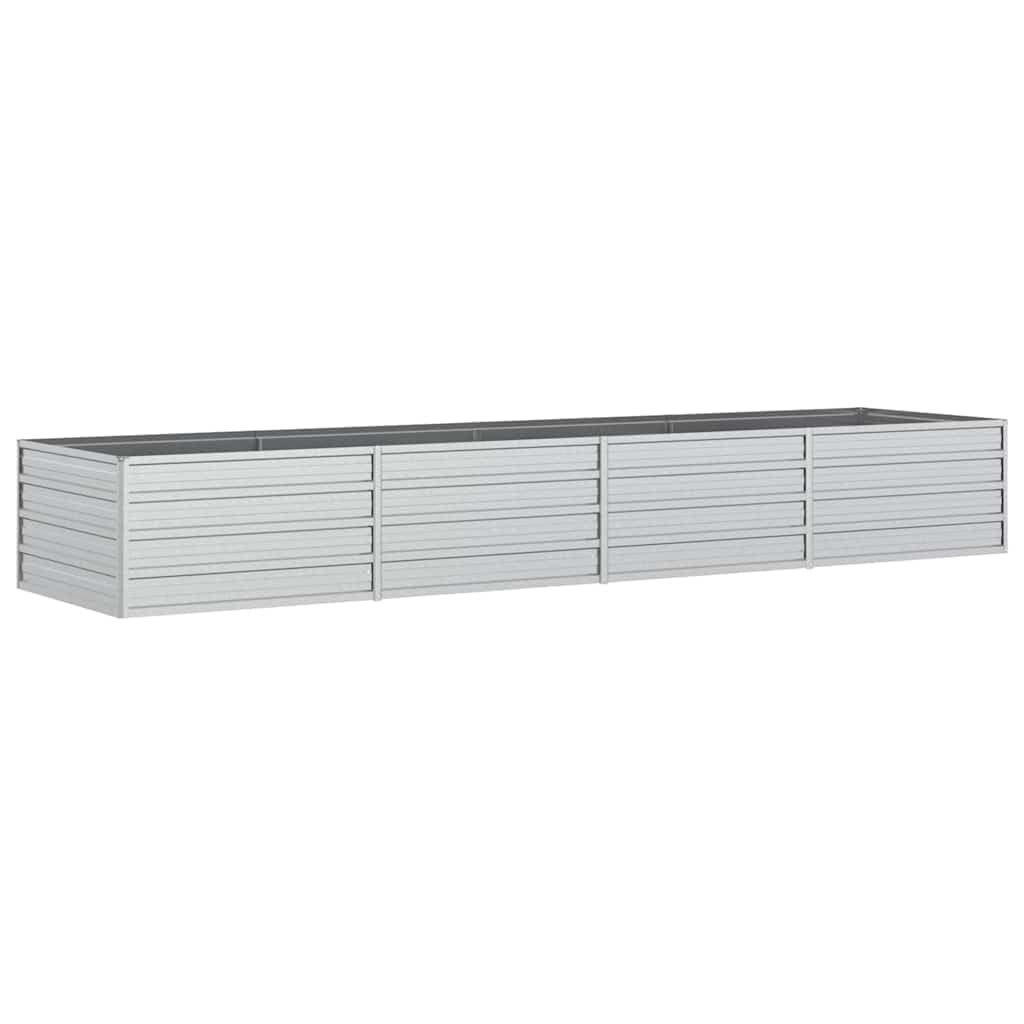 Jardín de 320 x 80 x 45 cm – robusto bancal de acero galvanizado en plata – Gran bancal elevado para jardín, balcón y terraza – perfecto para verduras, hierbas y flores