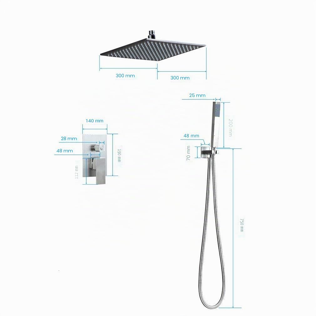 30 * 30 cm de ducha de mano Sistema de ducha juego de ducha alcachofa A lluvia con Techo montaje LED Color Variable según La temperatura del agua