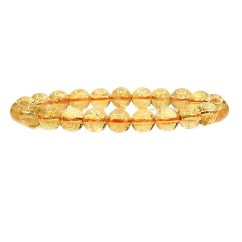 Bracelet citrine 8mm cadeau idéal bonne chance élastique mixte pour homme et femme