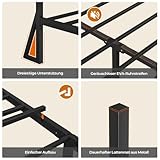 DICTAC Bettgestell 160x200 mit LED Beleuchtung Bett 160x200 mit Steckdose und USB-Ladefunktion &Holzkopfteil Metallbett mit Lattenrost aus Metall,Bettrahmen mit Stauraum unter dem Bett, Höche 32