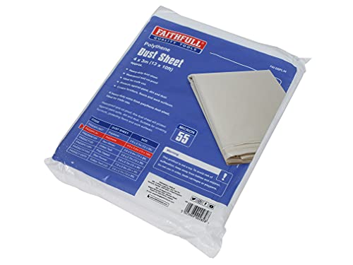 Heavy-Duty Polythene Dust Sheet 3 x 4m, 1 pack