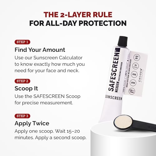 Image of CHOSEN Safescreen Nexgen SPF 60 PA++++ Sunscreen for Face | Broad Spectrum UV Blue Light IR Protection | No White Cast Hydrating Formula | Water Resistant | For Dry Sensitive Skin 40ml