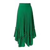 Dekoration: Rüschen YWSZJ Sommer Chiffon Plissee Rock Unregelmäßige Länge Rüschen mit Reißverschluss Urlaub Frauen Strand (Size : 4XL Code)