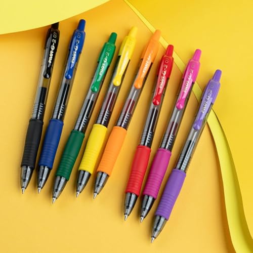 Image of Pilot G2 Premium Gel Roller Pens, Rainbow Gel Pens, G2 Rainbow Colors Pack, 8 Pack Pouch, Fine Point 0.7 mm, Assorted