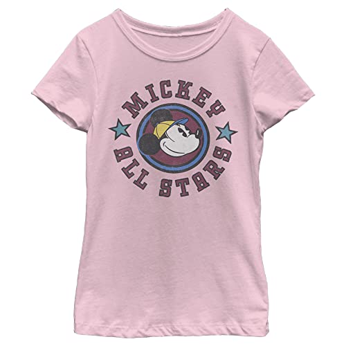 T-shirt Mickey Disney en coton doux rose clair coupe standard fille