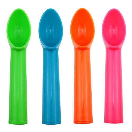 Yocimango 4 Pcs Plastic Ice Cream Scoops, 7.2 x 1.58 inch
