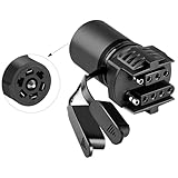 Gonice 2-in-1 Trailer Plug Adapter - 7 Pin Round to 4/5 Pin Flat Blade, Universal Fit for Car, Truck, RV, ATV, Boat, Trailer