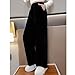Tween Girls Baggy Corduroy Pants Solid Color Loose Elastic Waist Comfy Casual Pants Spring Fall Fashion Trousers Black 15-16 T