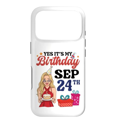 Girl Flowers Cake Fireworks Yes It's My Birthday Sep 24th Case for iPhone 17 Pro