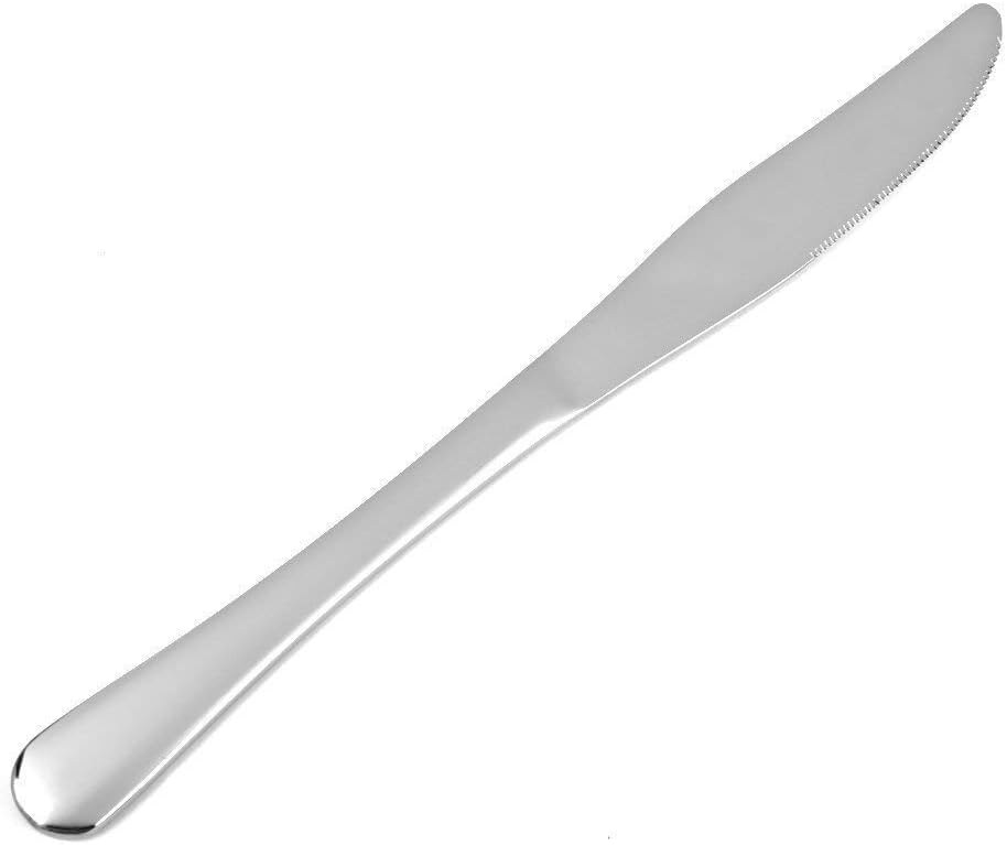 Stainless Steel Dinner Knife Set of 12 | 20 cm Butter Knives | Serrated Edge Table Knives for Kitchen, Dining, Bread, Butter & Daily Use | Rust Resistant Cutlery Set