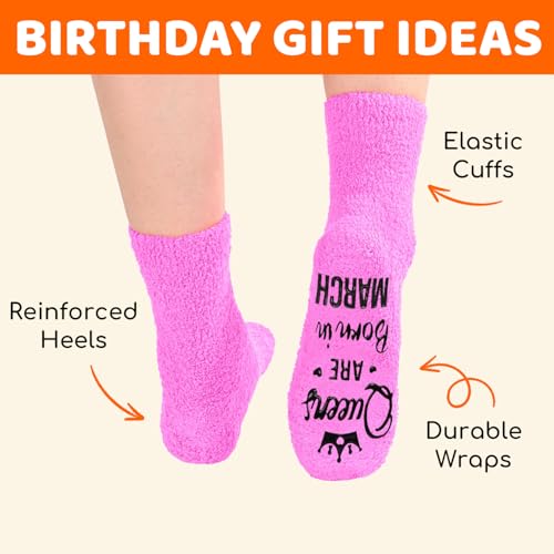 Image of HAPPYPOP Birthday Gifts Ideas for Women - January February March Birthday Socks in Pink
