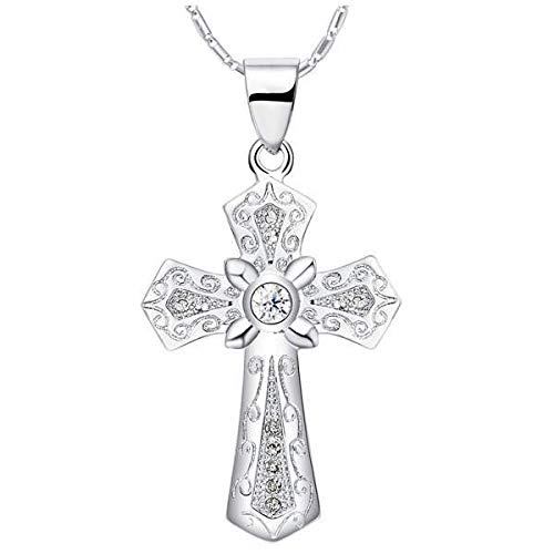 Collar de cruz plata de ley 925 regalo de comunión cumpleaños y aniversarios especiales