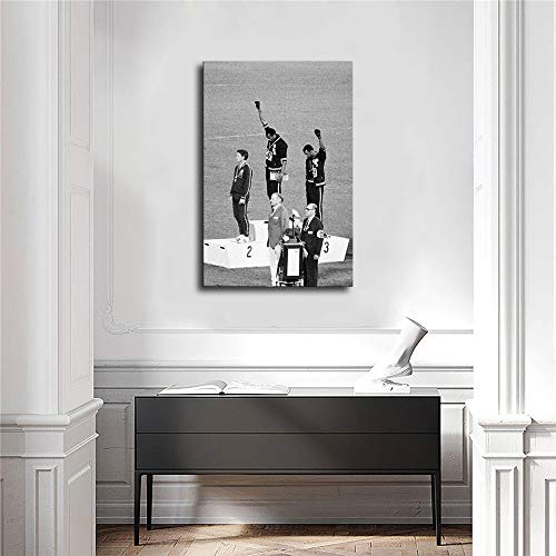 Mexican Olympics 1968 Black Force Pays Tribute To Tommy Smith John Carlos Poster Print On Canvas Painting For Living Room Decor Wall Art #197 (No Frame,16X24 Inch) #TOP3