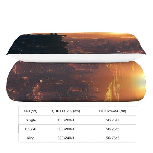 Housse de couette licorne avec fermeture éclair pour un lit simple net - 4