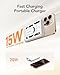 VEGER Wireless Portable Charger, 5000mAh Battery Pack with USB-C Cable, 6-in-1 Multi-Functional Magnetic Power Bank, Fast Charging with Wireless Charger Compatible for iPhone 16/15/14/13/12 Series