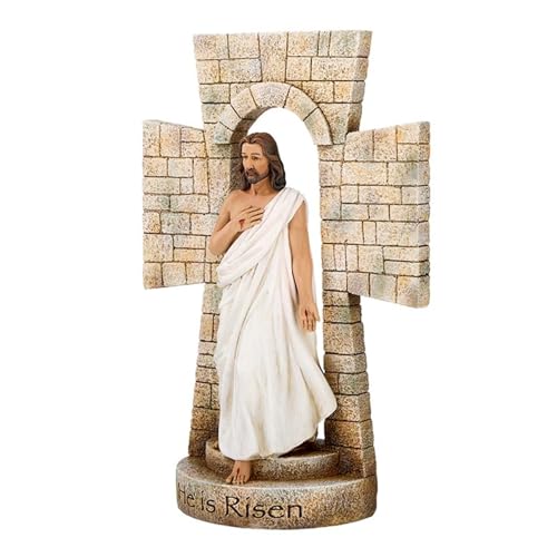 Estatua Resurrección Cruz 12 Pulgadas Decoración Religiosa miniatura 2