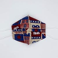 Algopix Similar Product 14 - 100 Cotton Heart Patriotic Fabric Face