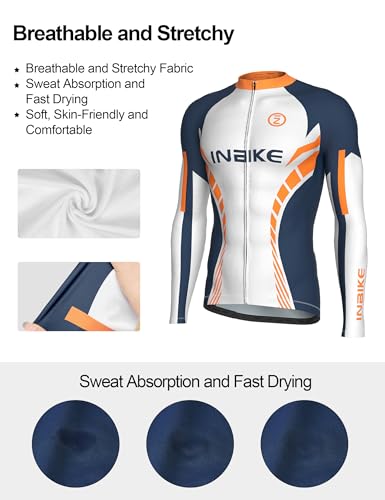 INBIKE Conjuntos de Ciclismo para Hombre Largos Maillot MTB Ciclismo con Manga Larga Traje de Ciclismo Transpirable Ligero Pantalones Culote para Bicicleta Invierno Primavera Otoño XXL - imagen 3