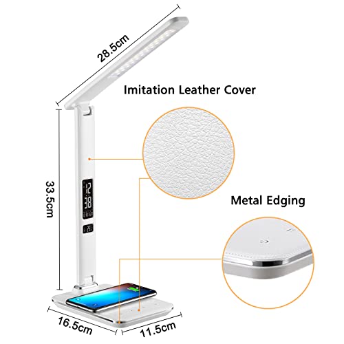 Yeslights Desk Lamp with Imitation Leather Finish, LED Desk Lamp with