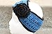 High Fashion Headband Ear Warmer, Earmuff | Night Blue & Black with flower