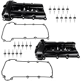 Lamerto Pair Left & Right Aluminum Engine Valve Cover with Gaskets Replacement for Jaguar S-Type 2002-2008 V6 3.0L # C2C38781 C2S48786, Aluminum Valve Covers Set