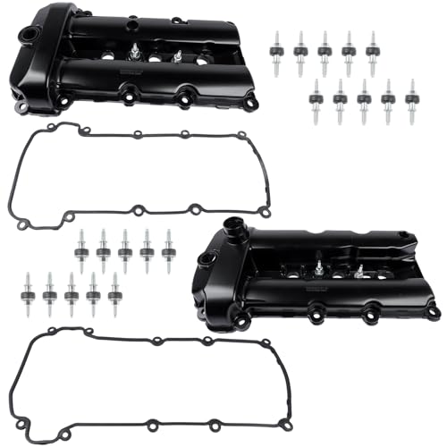 Lamerto Pair Left & Right Aluminum Engine Valve Cover with Gaskets Replacement for Jaguar S-Type 2002-2008 V6 3.0L # C2C38781 C2S48786, Aluminum Valve Covers Set