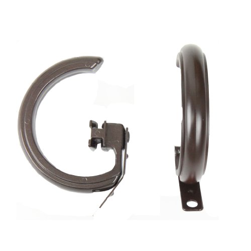 Rod Desyne Rings for Decorative Traverse Rod for Windows, Cocoa, Set of 10