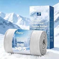 Elegear Silver Infused Cooling Blankets for Hot Sleepers, Upgraded Arc-Chill 3.0 Cool Fiber (Qmax>0.5), Odor Reduction & Hypoallergenic, Breathable Lightweight Cold Blanket for Night Sweats, Twin