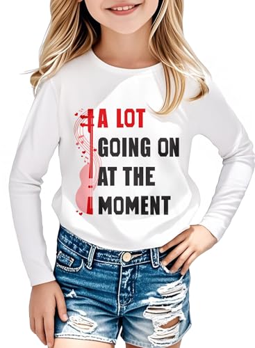 Toddler Girls Letter Print Shirt - Kids Music Concert Long Sleeve Top Cute Casual Graphic Tee Fall Winter Outfits