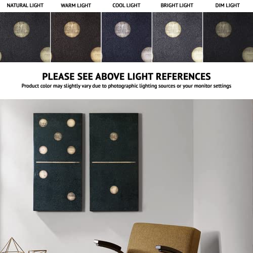 Ink+Ivy, Two Black Dominos Wall Art 2 Pieces Gel Coated Canvas, Easy Hang Setup, Modern Contemporary Design, Las Vegas Gaming Domino Tiles Painting Living Room Décor, Black/White, 18 X 36 X 1.5 #TOP1