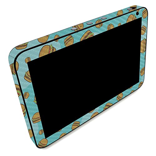 Image of MightySkins Carbon Fiber Skin Compatible with Amazon Echo Show 8 (Gen 2) - Burger Heaven | Protective, Durable Textured Carbon Fiber Finish | Easy to Apply | Made in The USA