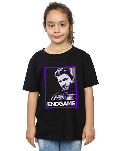 Marvel Girls Avengers Endgame Hawkeye Poster T-Shirt Black 5-6 Years